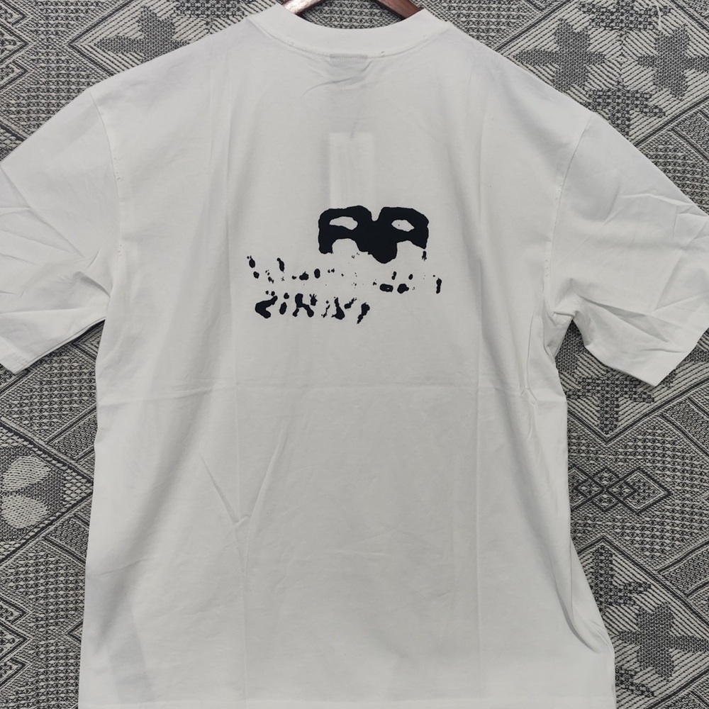 Balenciaga White T-Shirt with Black Graphic Logo - Picture 7 of 10
